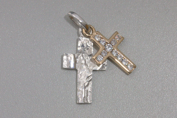 Kreuz Silber 925 bicolor Sueno