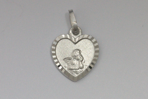 Herzanhänger mit Schutzengel Silber 925 rhodiniert